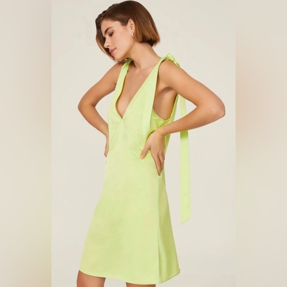 Stine Goya Rosario Dress color Yuzu/Green size Medium Tie Bow Straps NWT - Picture 4 of 15